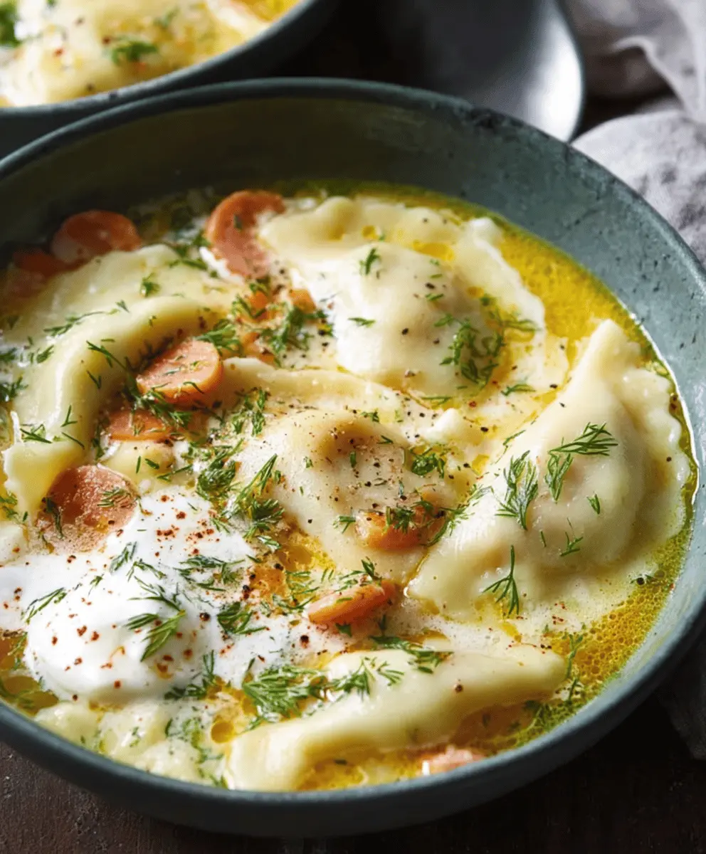 Creamy Pierogi Dill Soup Recipe