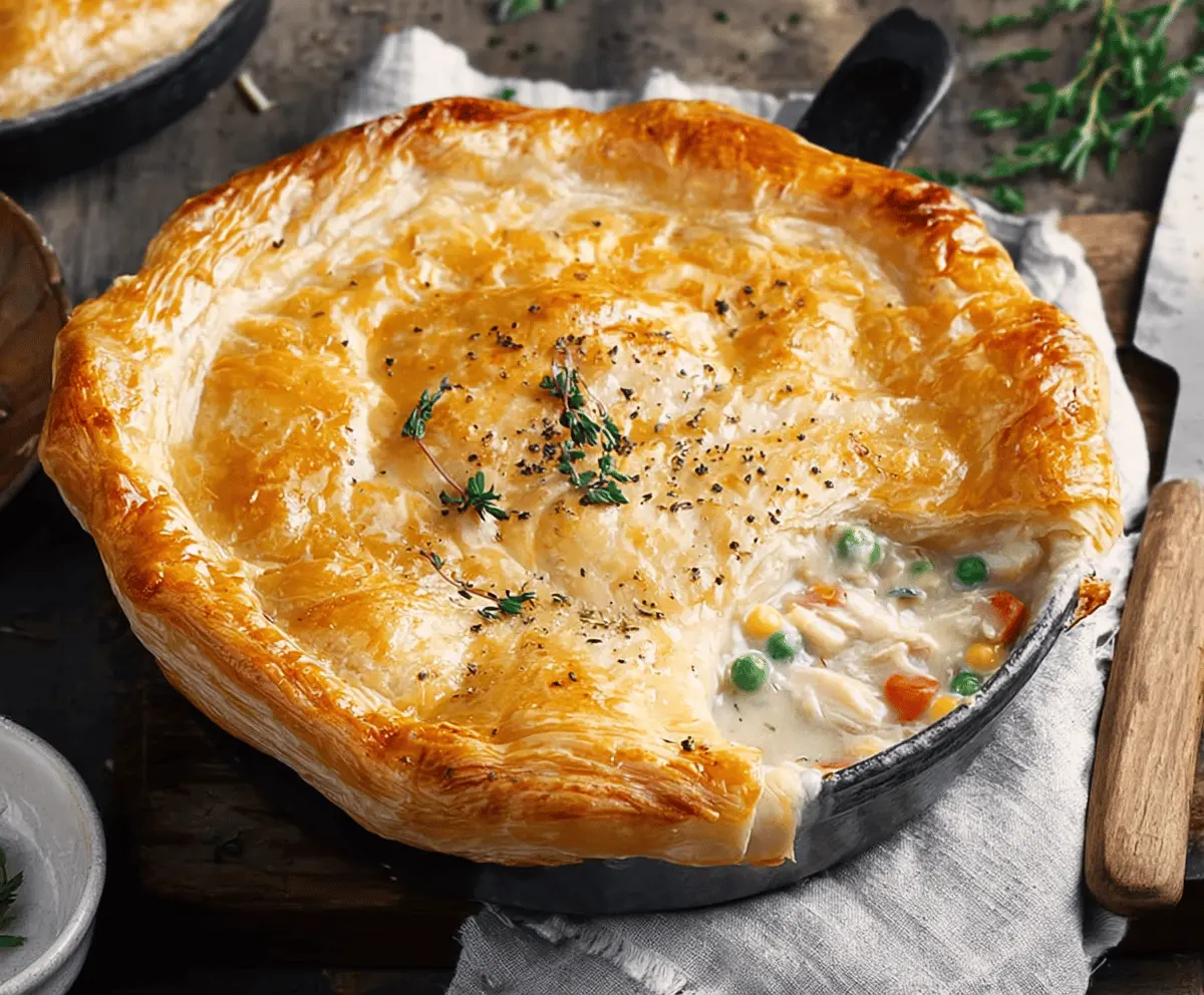 Easy Chicken Pot Pie With Flaky Puff Pastry