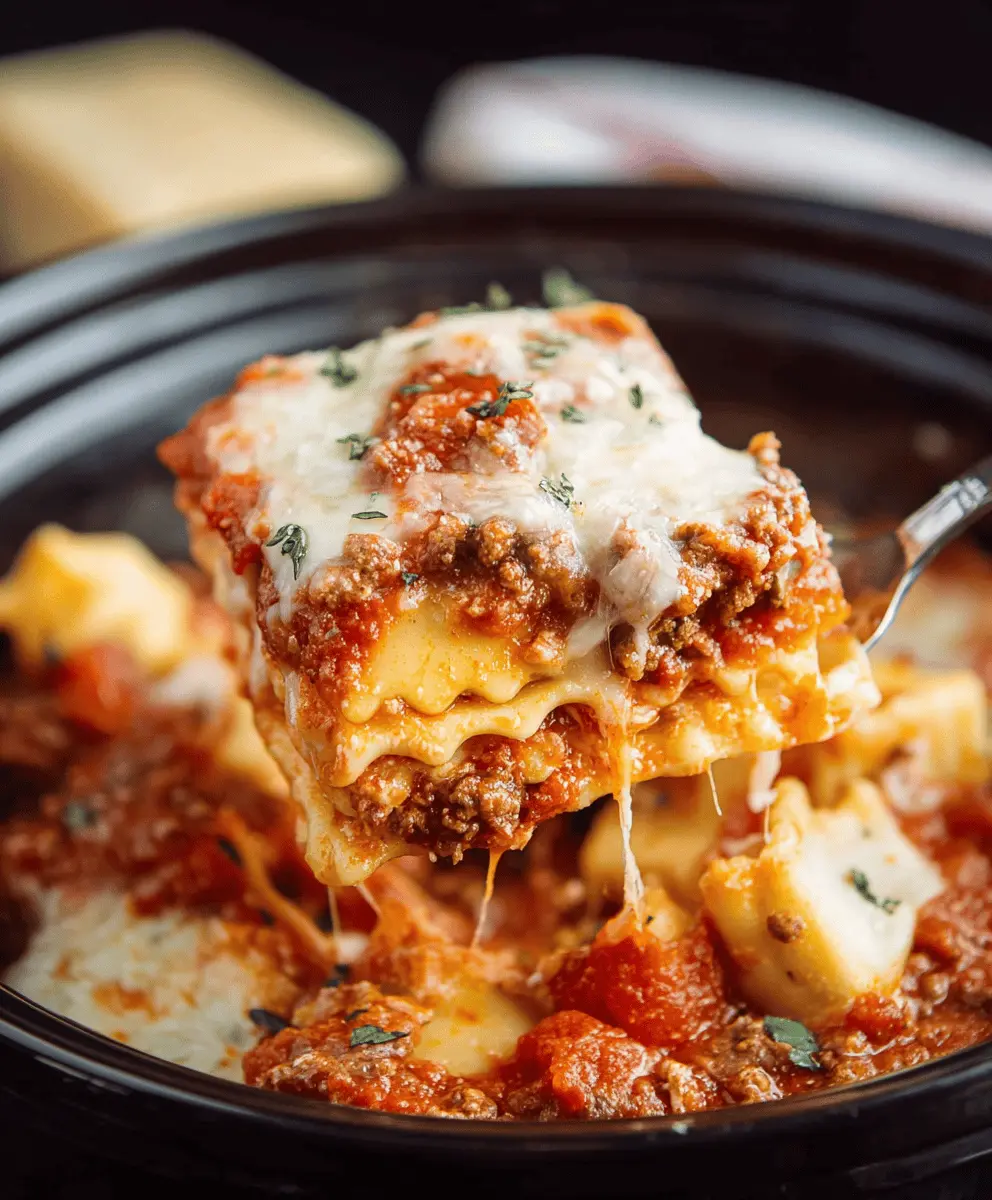 Easy Crockpot Ravioli Lasagna Recipe