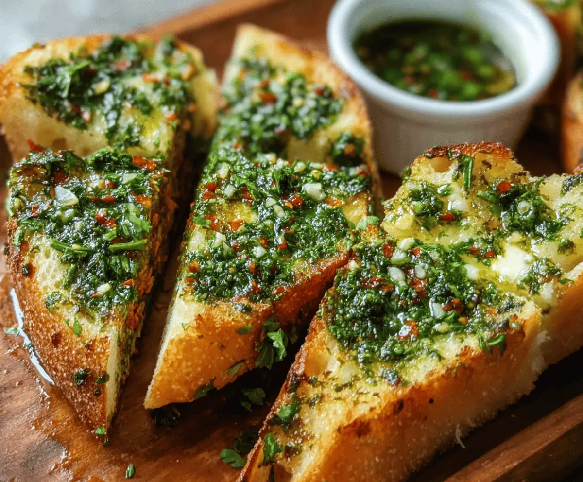 Zesty Chimichurri Garlic Bread Recipe