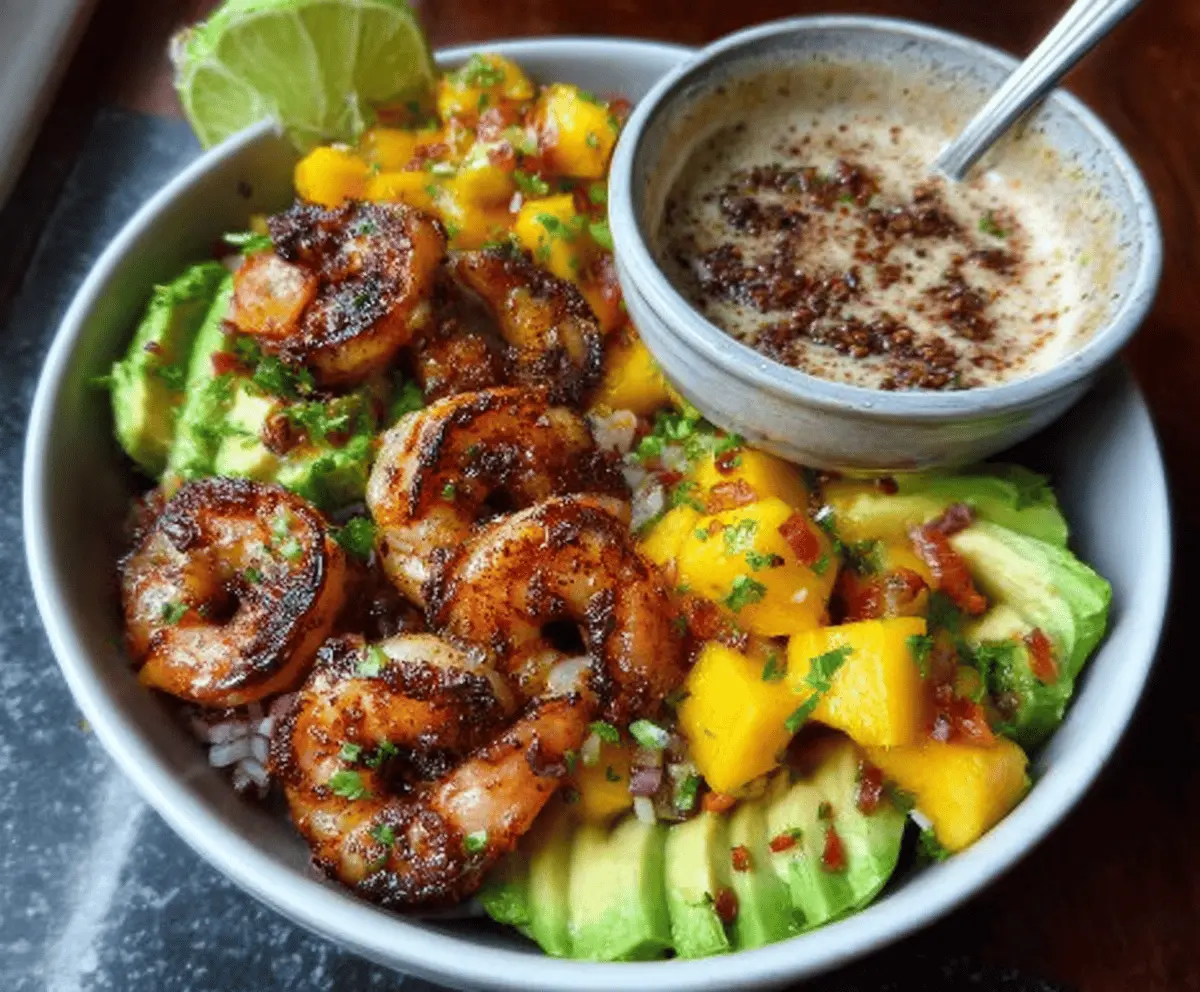 Fresh Shrimp and Avocado Bowls with Mango Salsa