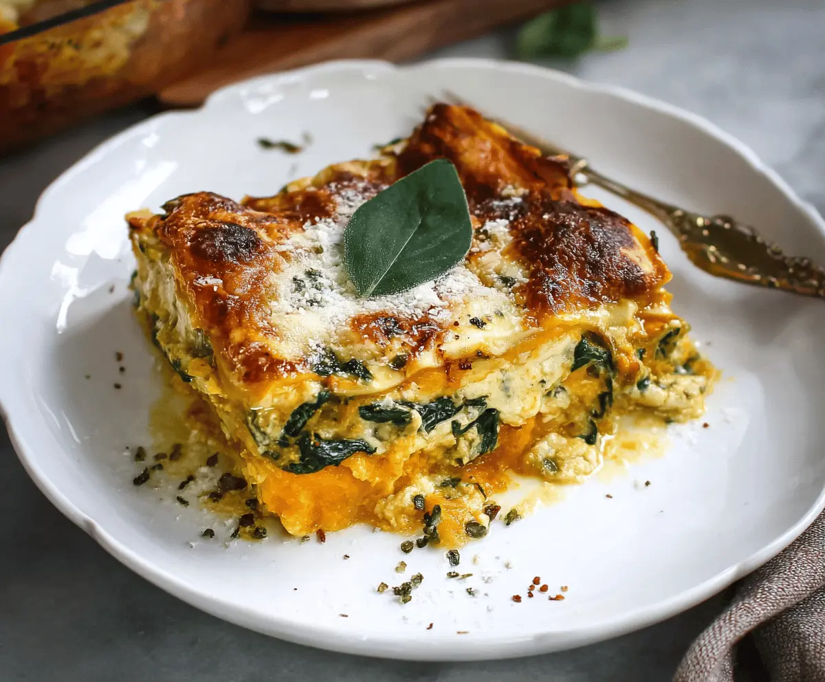Creamy Vegetarian Pumpkin Spinach Lasagna Recipe