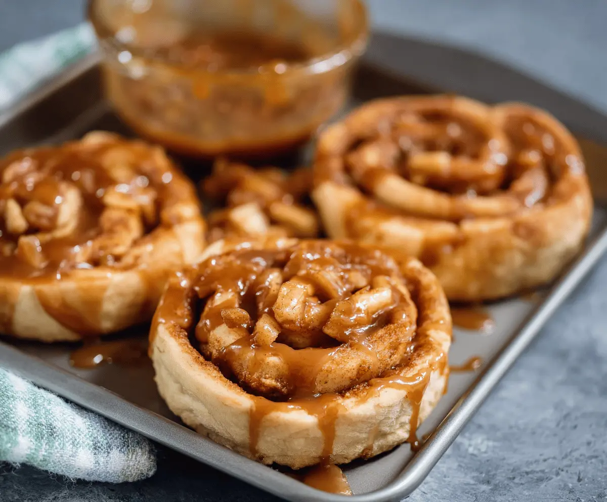Easy Caramel Apple Cinnamon Roll Recipe