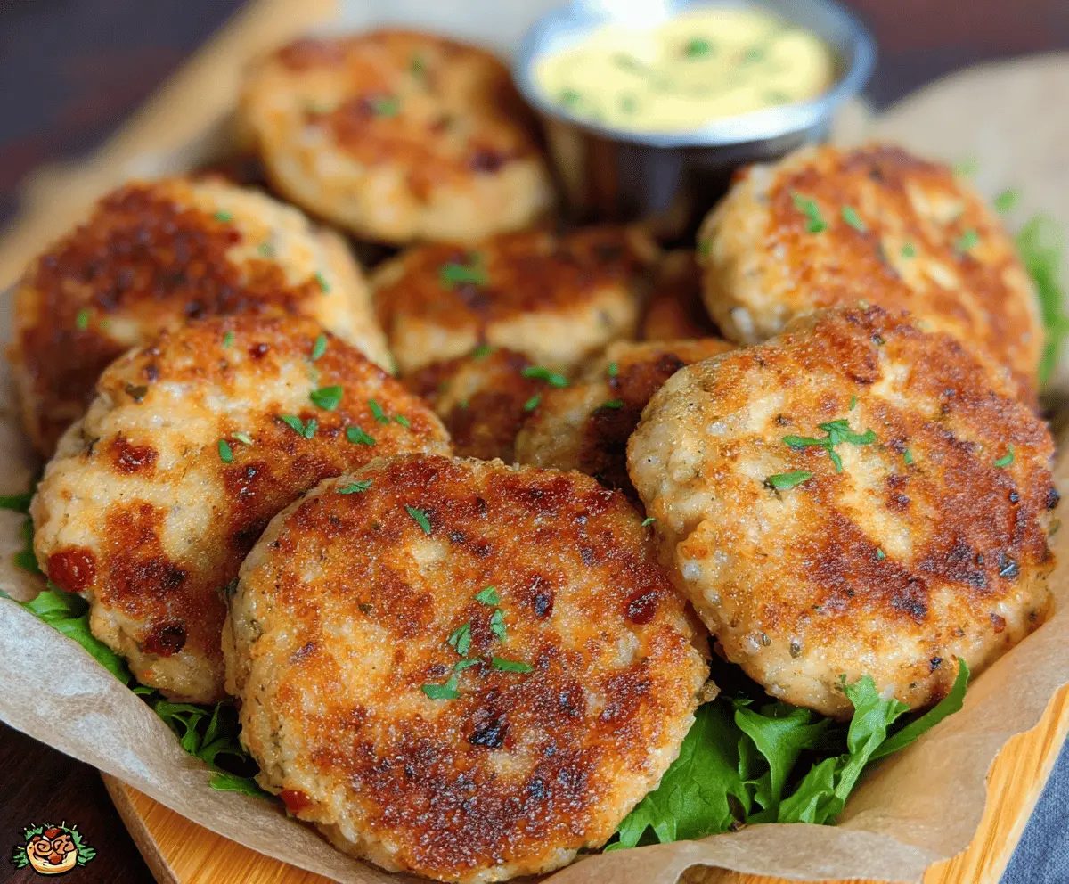 Delicious homemade chicken patties with crispy golden crust served on a plate, perfect for snacks or meals
