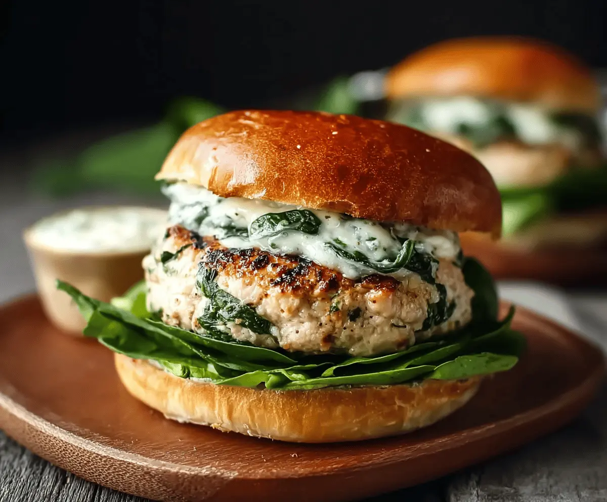 Healthy White Cheddar Spinach Chicken Burgers