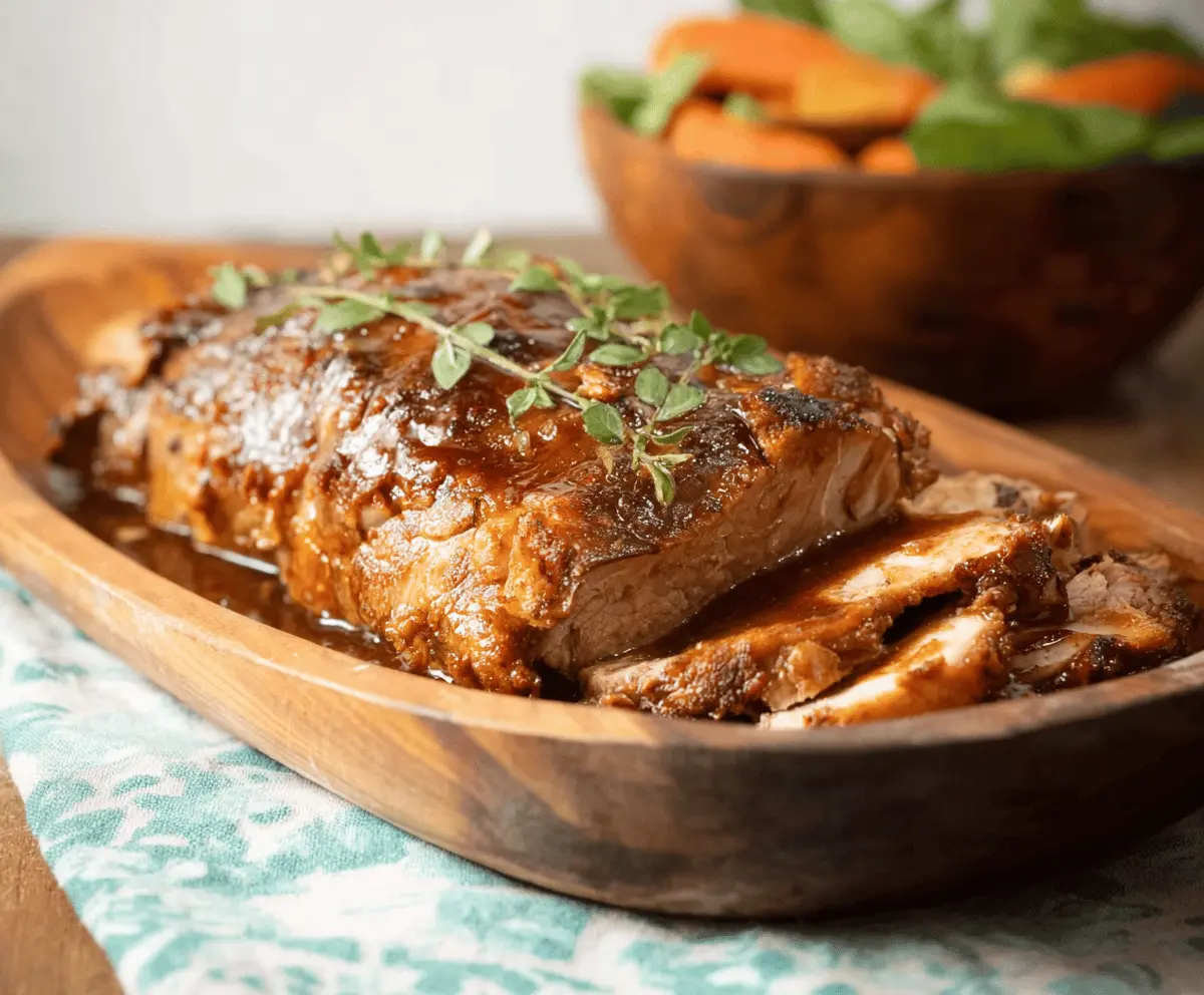 Slow Cooker Balsamic Brown Sugar Pork Roast