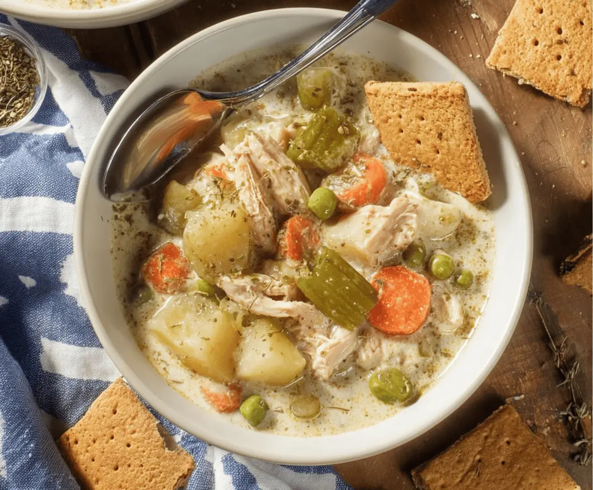 Slow-Cooker Keto Chicken Pot Pie Soup
