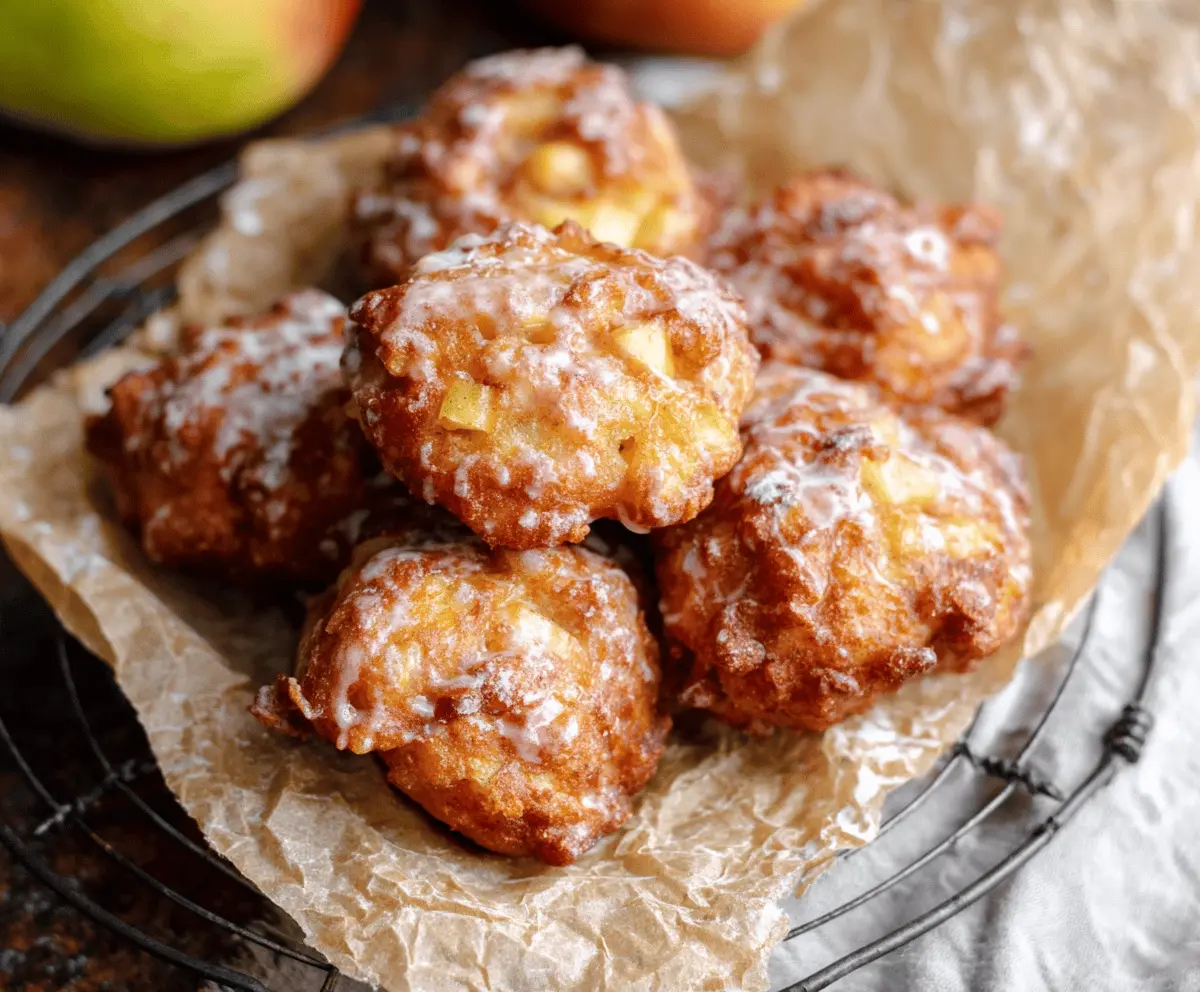 Warm Baked Apple Fritters 