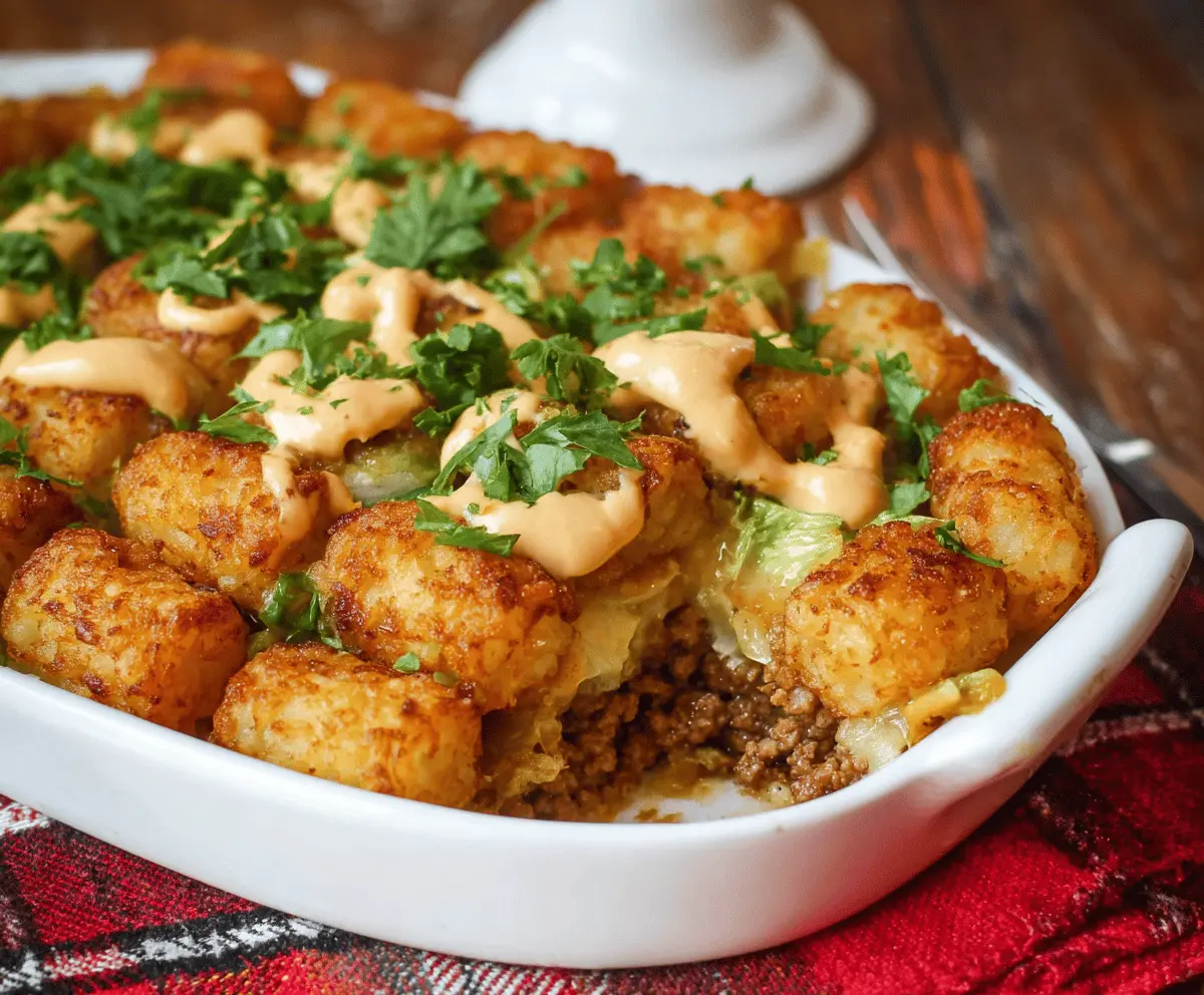 Big Mac tater tot casserole