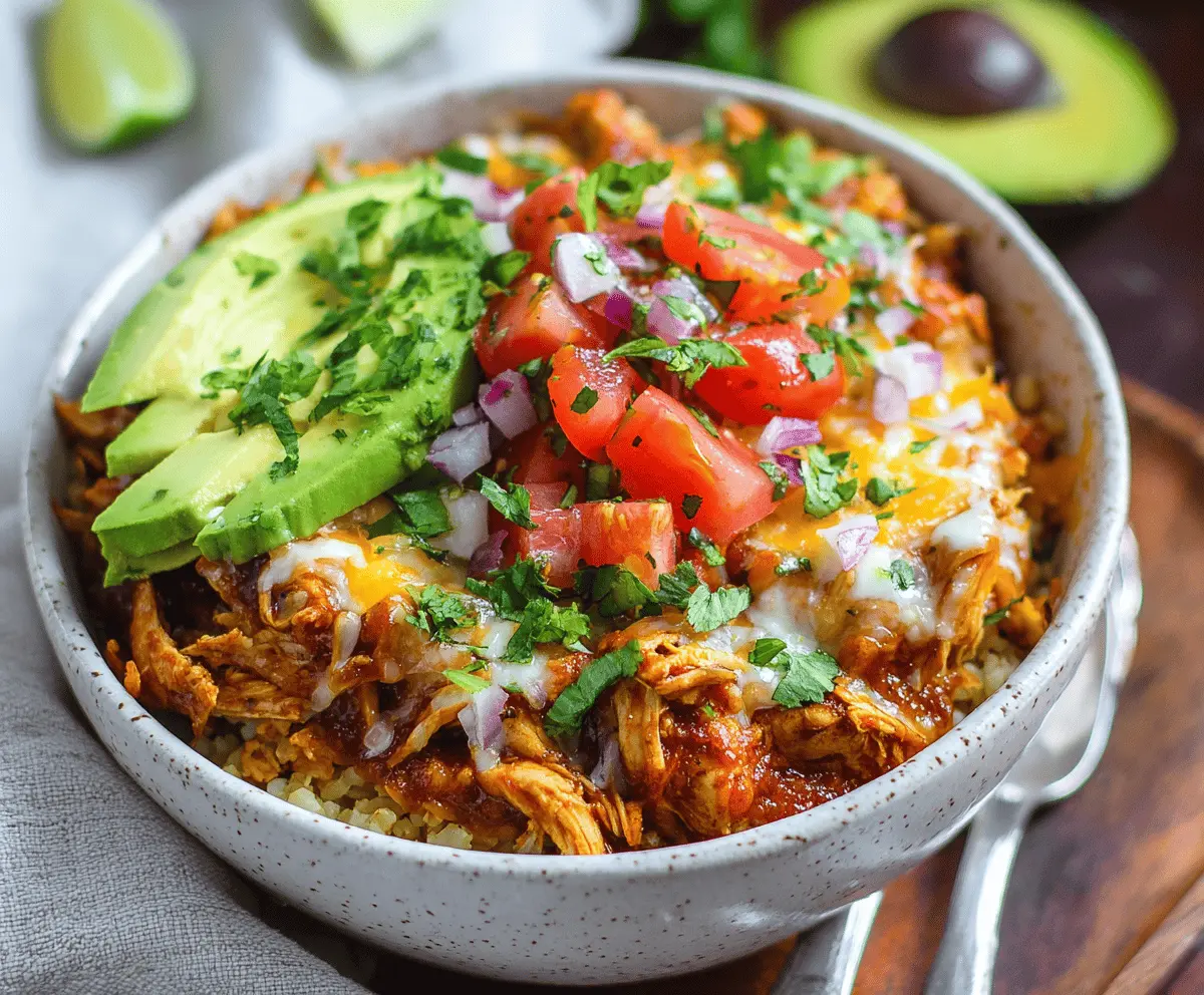 Chicken Enchilada Bowls with Cauliflower Rice
