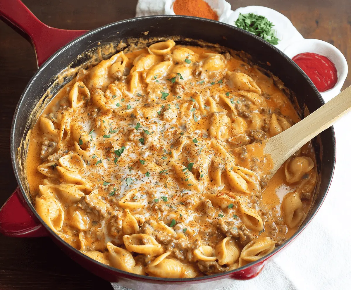 Creamy Beef and Shells