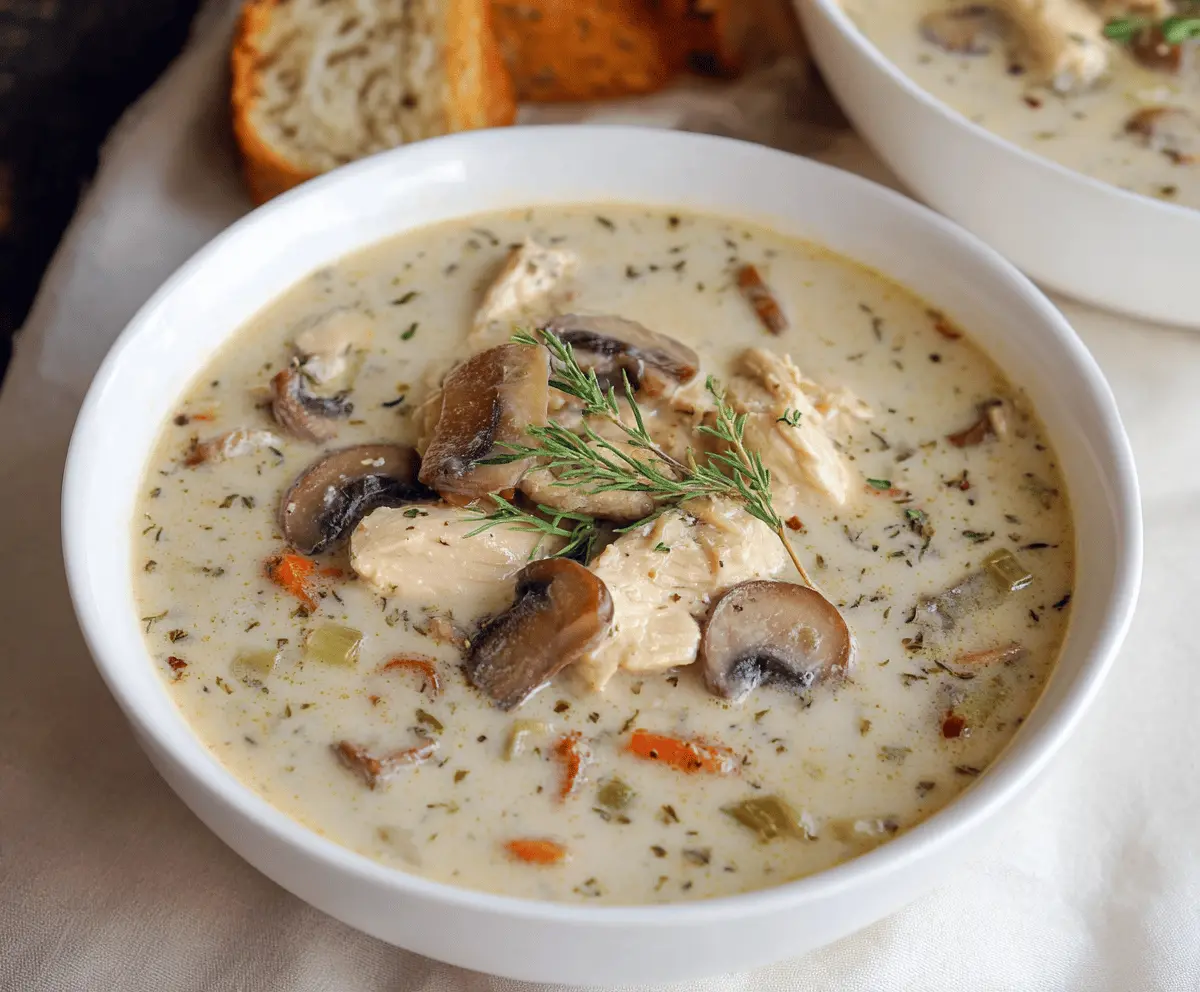 Creamy Chicken + Mushroom Soup