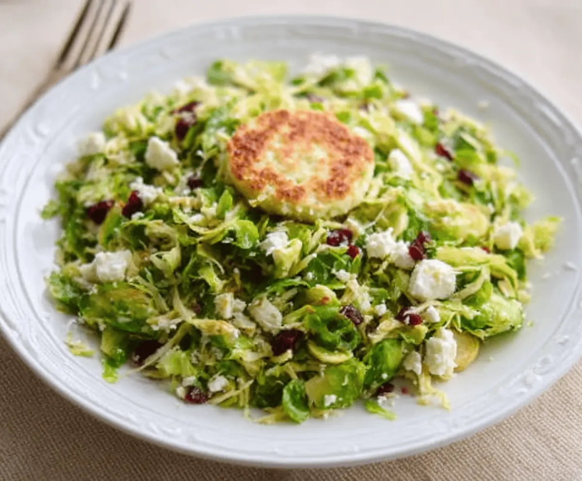 Crunchy Brussels Sprout Salad with Goat Cheese