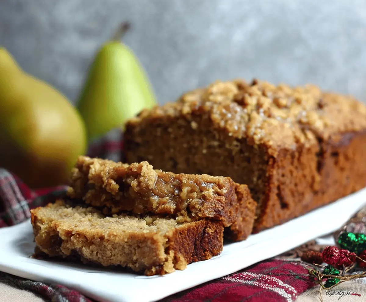 Easy Homemade Ginger Pear Bread