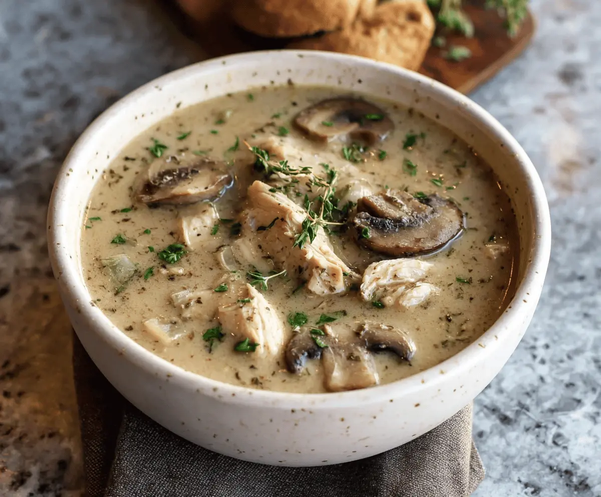 High Protein Chicken Mushroom Soup