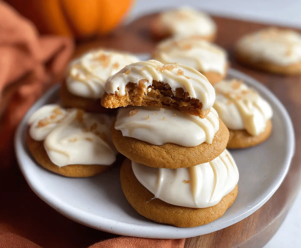 Maple cream cheese frosted pumpkin cookies