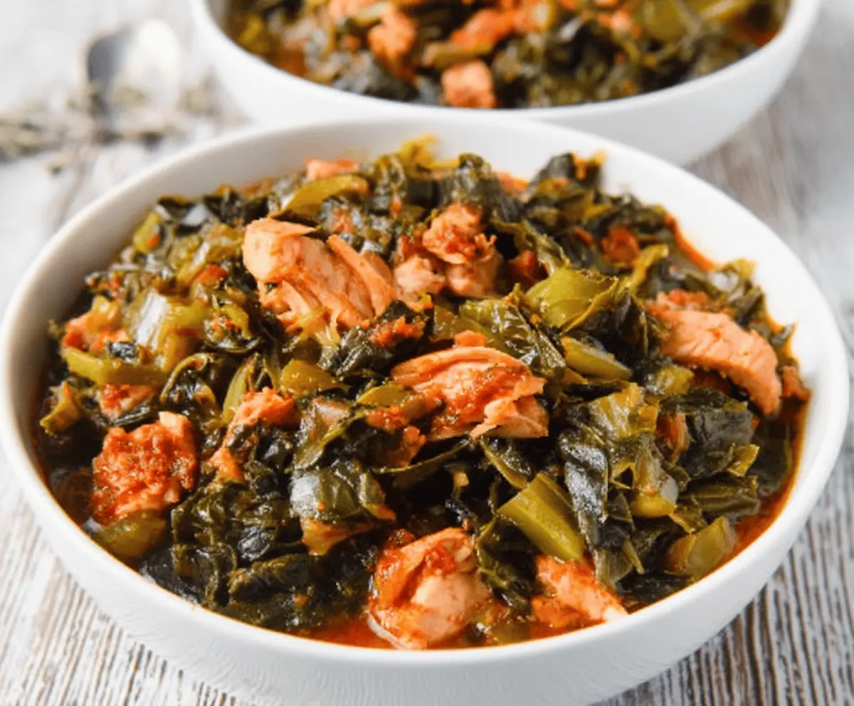 Savory Collard Greens with Tender Smoked Turkey