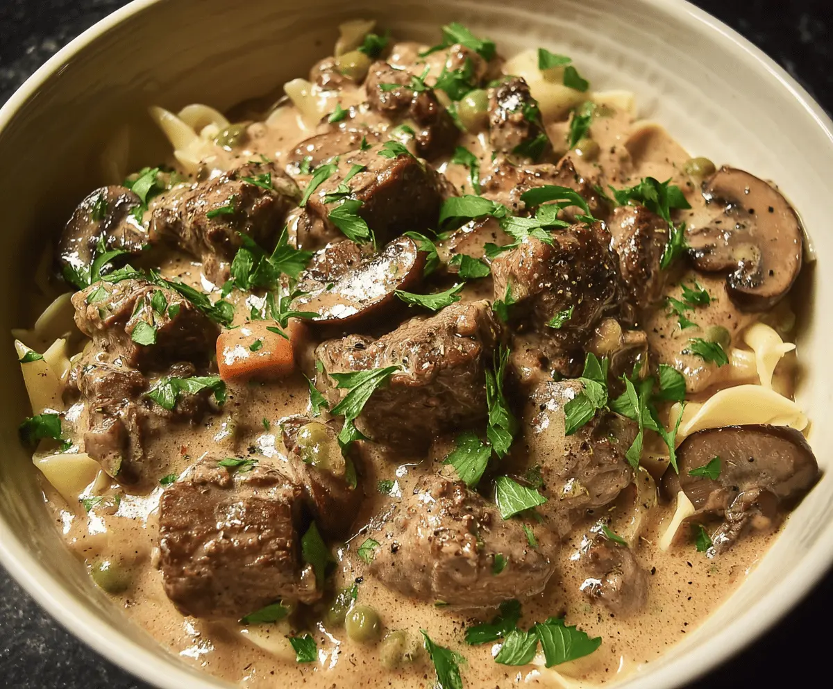 Slow Cooker Beef Stroganoff Stew