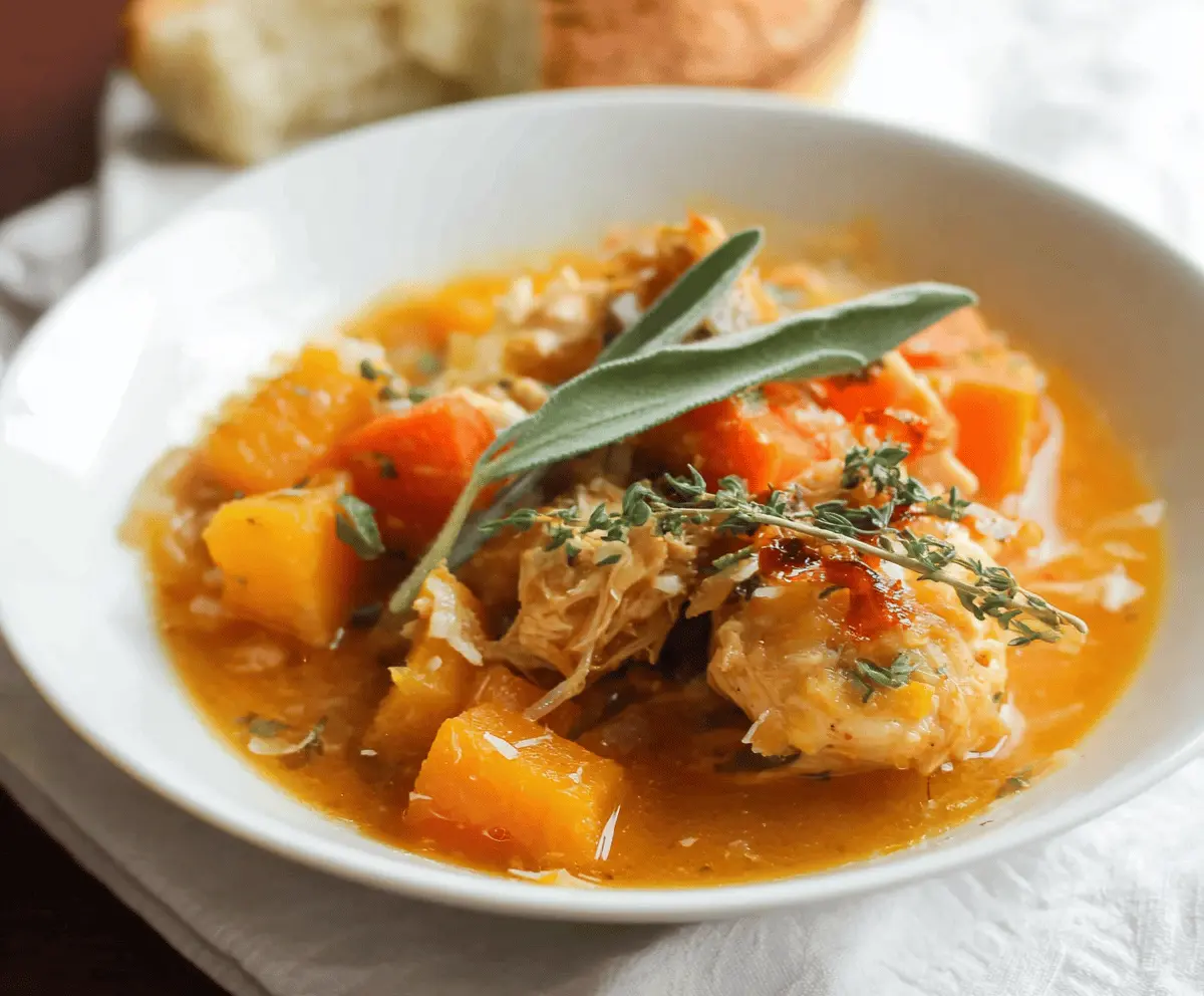 Slow Cooker Chicken & Butternut Squash Stew