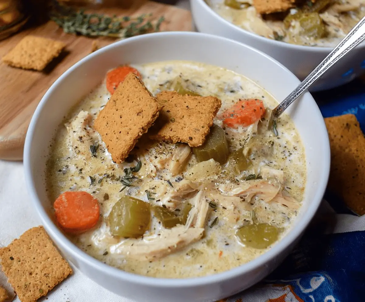 Slow-Cooker Keto Chicken Pot Pie Soup