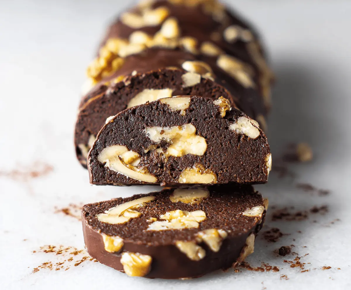 Delicious chocolate walnut shortbread cookies fresh out of the oven, showcasing a rich, crunchy texture and glossy chocolate glaze.