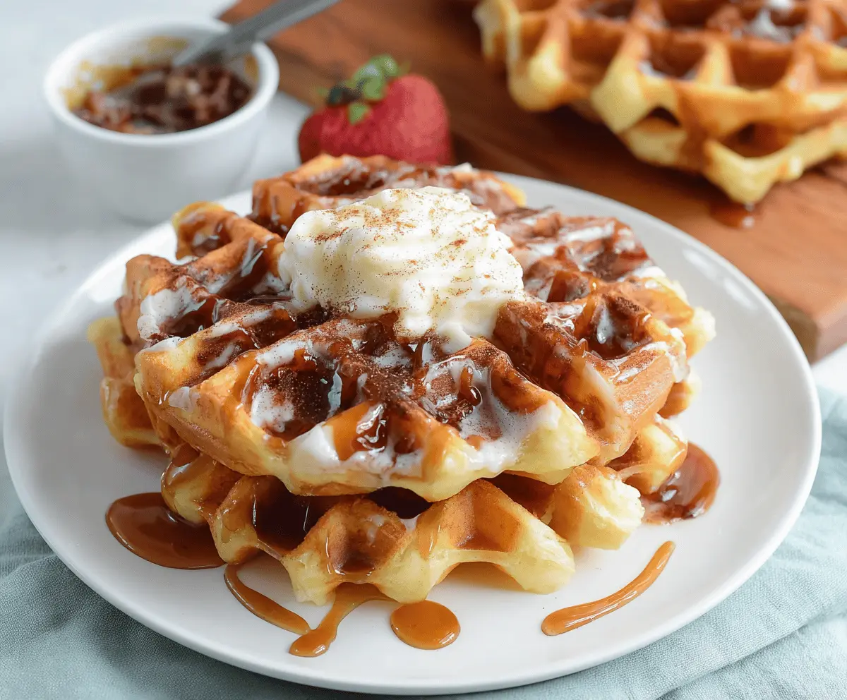 Cinnamon Roll Waffles recipe