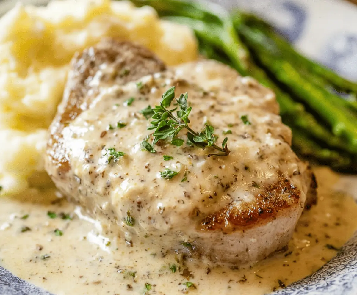 Delicious Crockpot Ranch Pork Chops served with fresh vegetables, easy slow cooker recipe.
