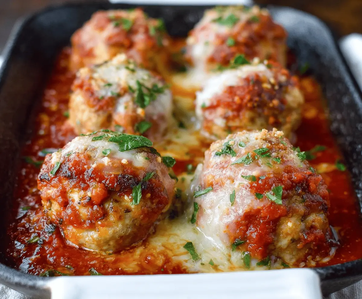 Easy Baked Chicken Parmesan Meatballs