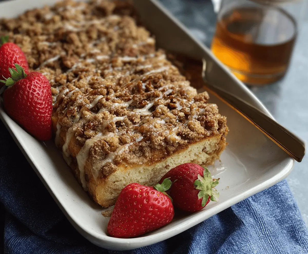 Easy Overnight Pancake Casserole with Streusel Topping