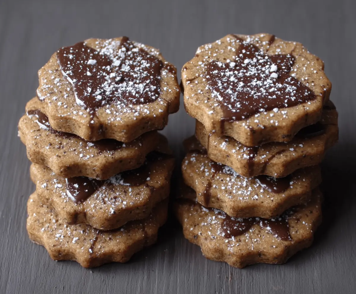 Delicious Espresso Chocolate Shortbread Cookies on a rustic platter, showcasing rich coffee and chocolate flavors.