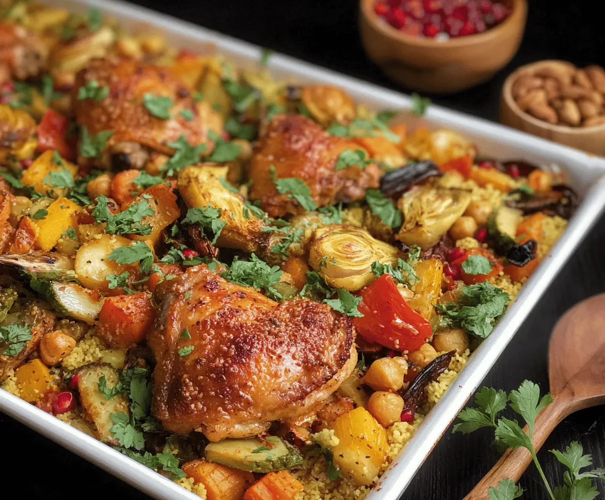 Moroccan Chicken Thigh Sheet Pan Dinner