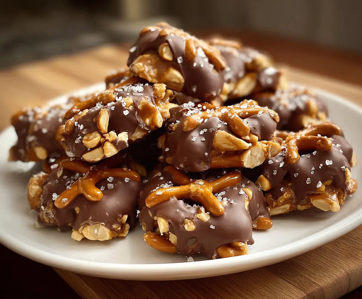 No-Bake Peanut Butter Pretzel Clusters