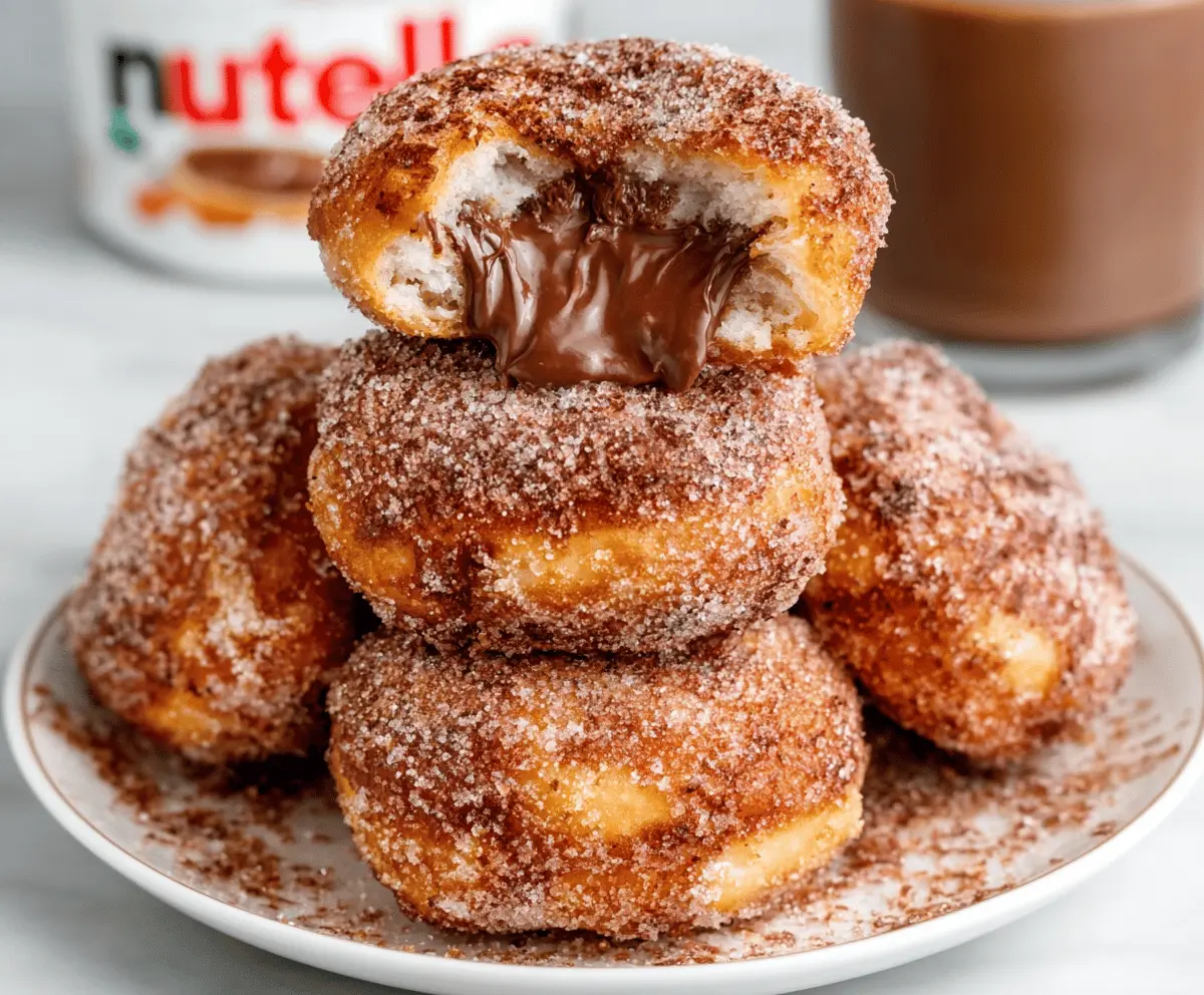 Nutella Stuffed Biscuit Doughnuts