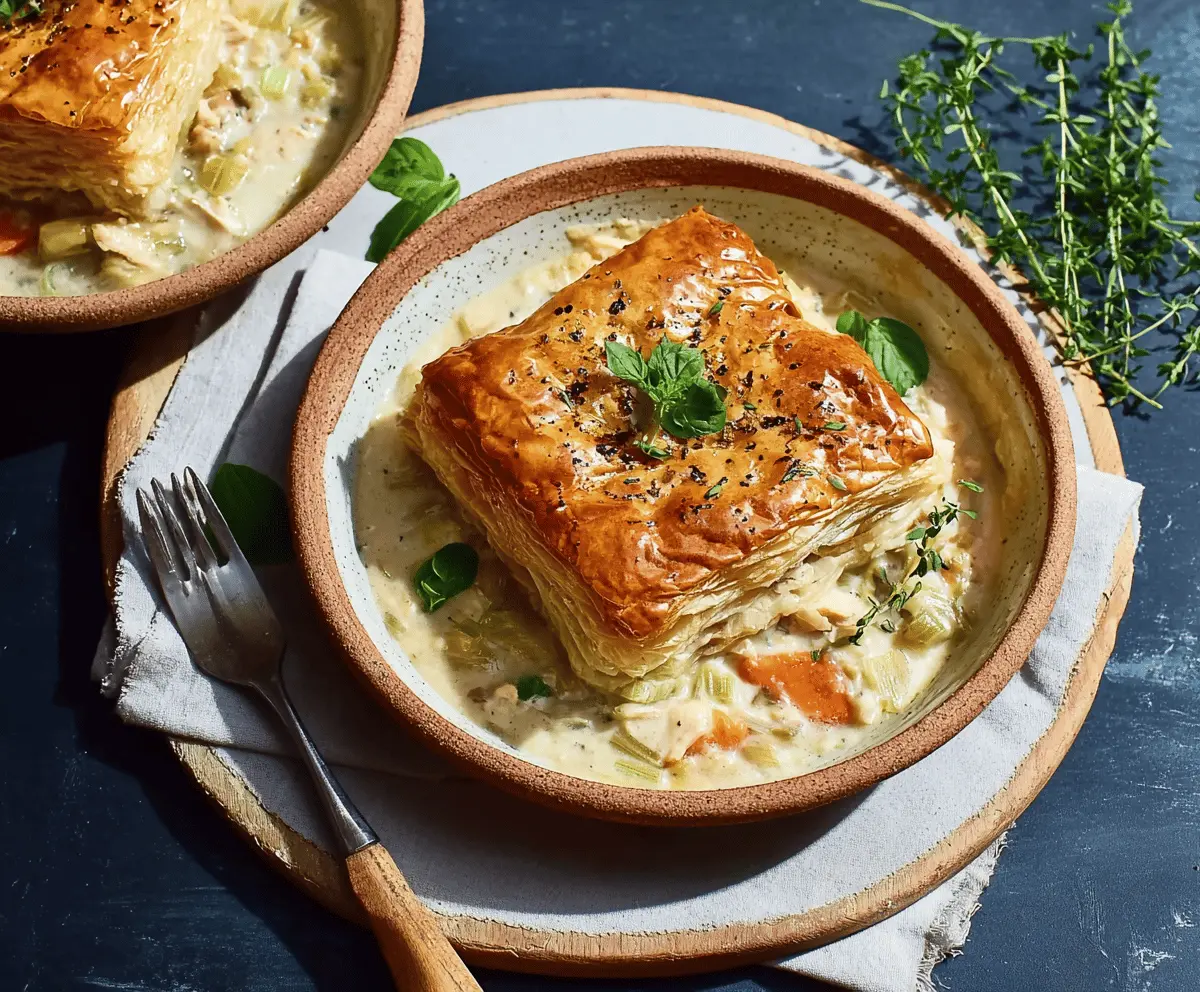Puff Pastry Chicken and Leek Casserole
