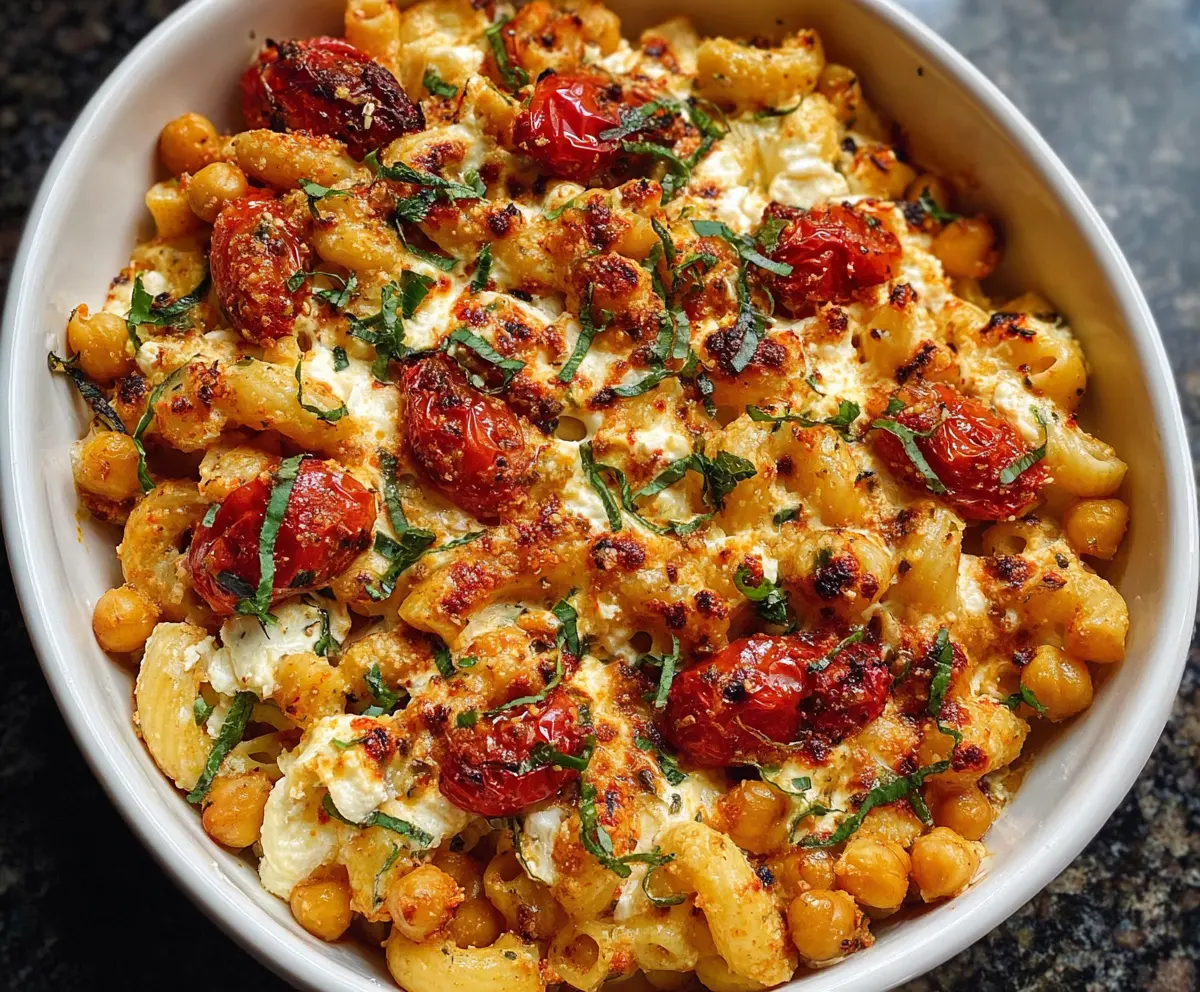 Baked Feta Pasta with Chickpeas