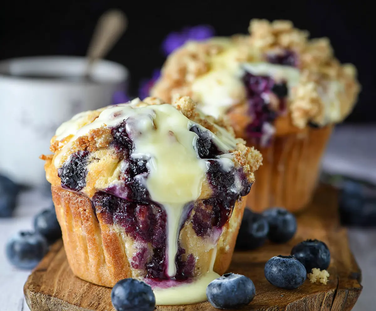 Deliciously Moist Muffins with Blueberry and Cream Cheese Delight
