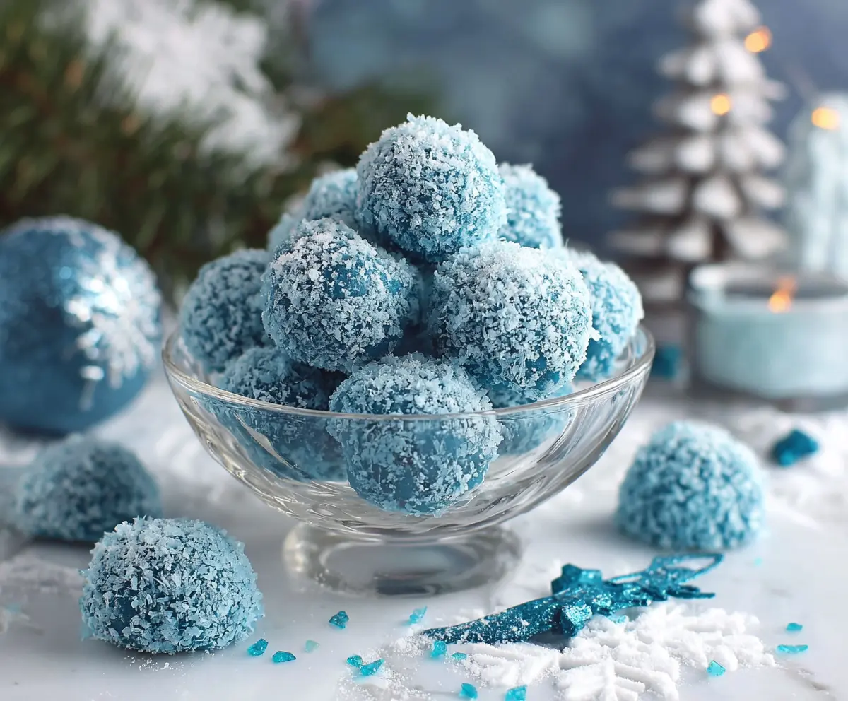 Easy 4-Ingredient Blue Christmas Truffles