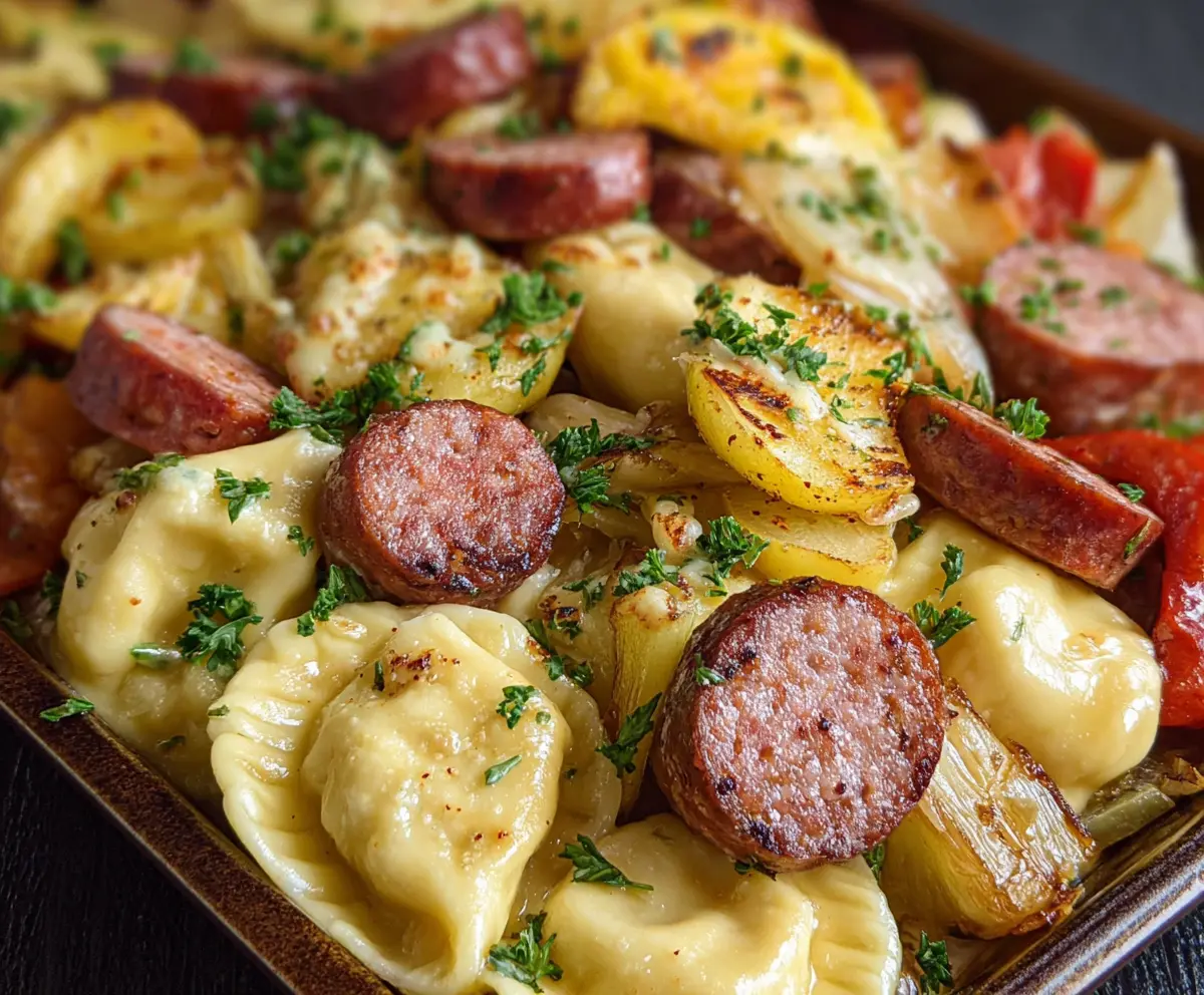 Easy Sheet Pan Pierogies and Kielbasa