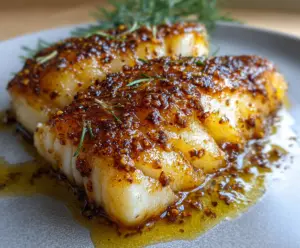 Delicious baked cod with honey marinade ready in 5 minutes, perfect for a quick seafood meal.