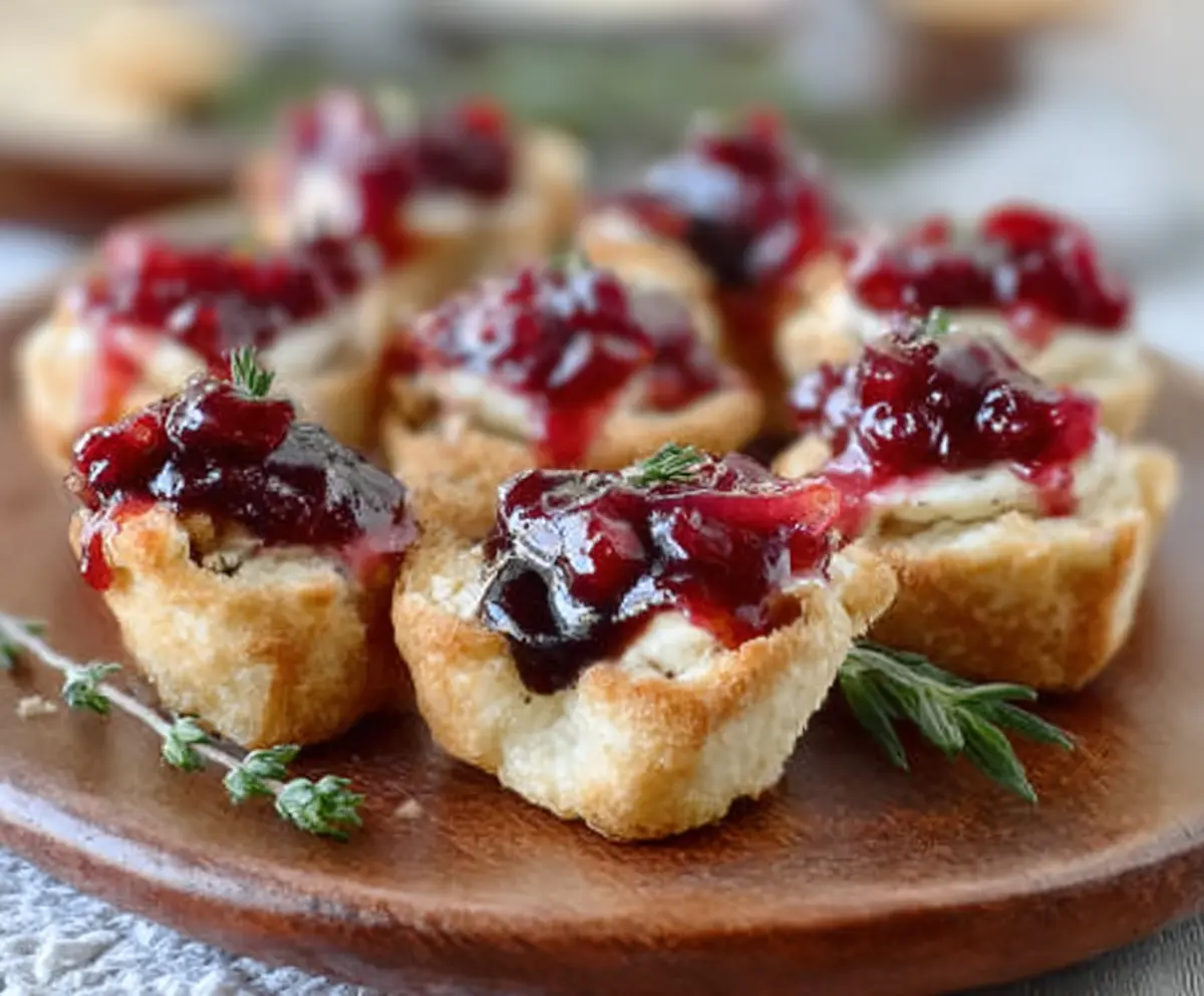 Balsamic Cranberry Brie Bites