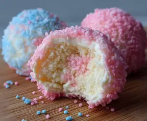 Delicious Crispy Cotton Candy Cheesecake Bombs with a golden exterior and soft, creamy filling, perfect for dessert lovers.