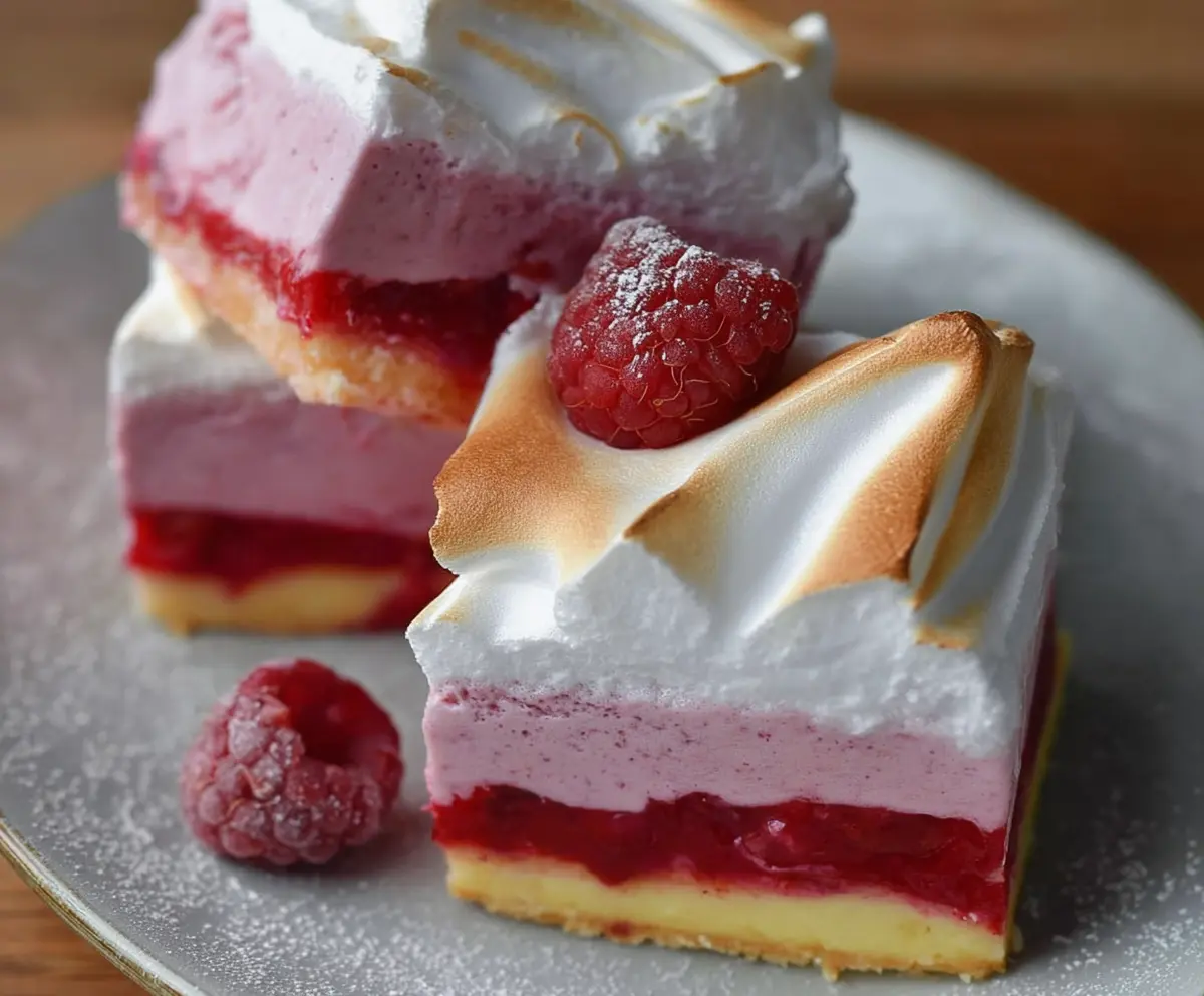 Double Raspberry Meringue Bars