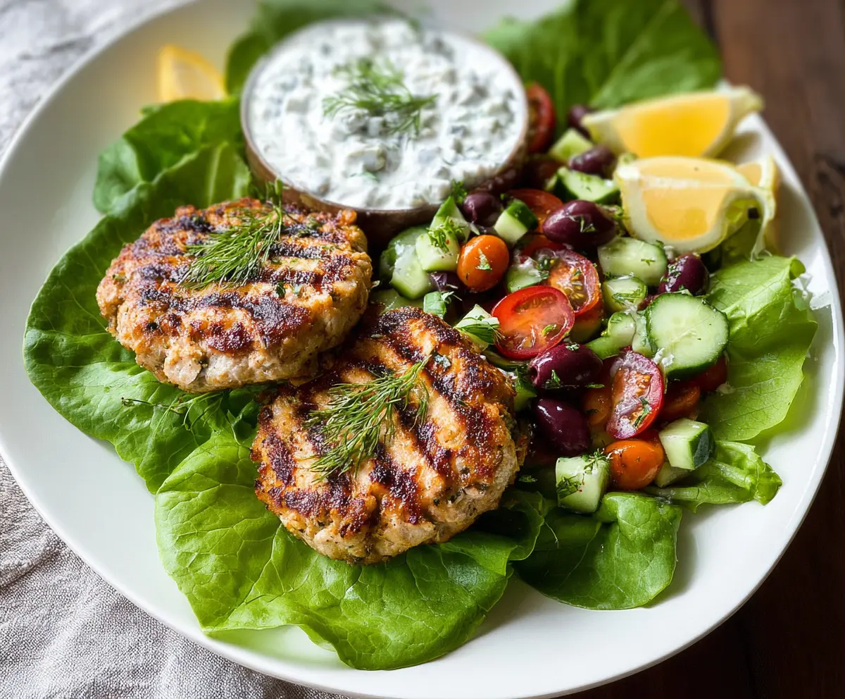 Mediterranean Inspired Chicken Patties with Tzatziki