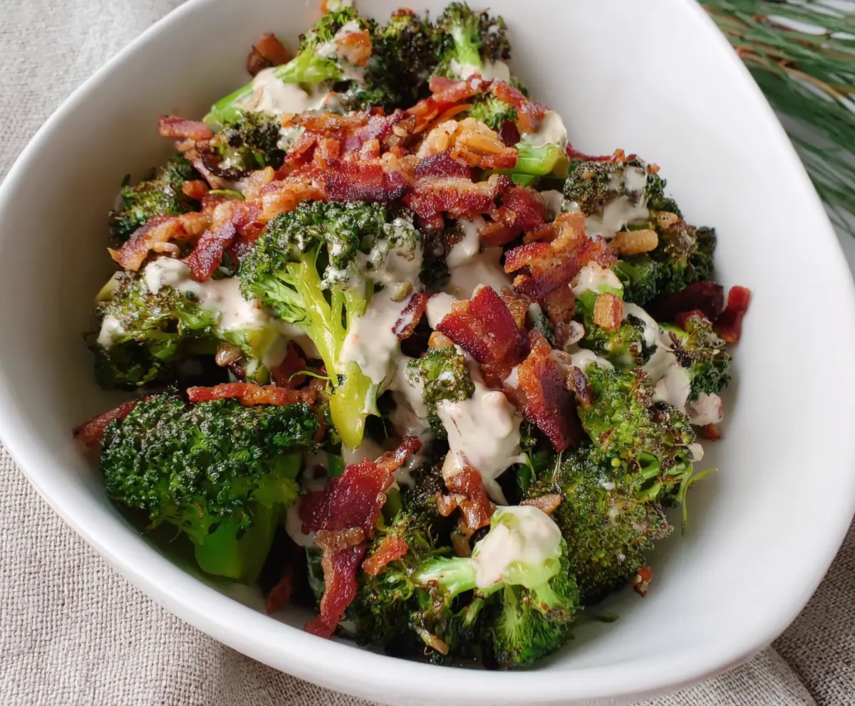 Roasted Broccoli Bacon Crunch Salad