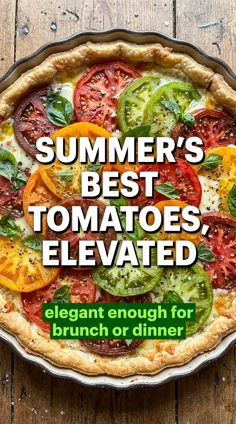 Heirloom Tomato Tart with Cheddar Crust colorful savory tart