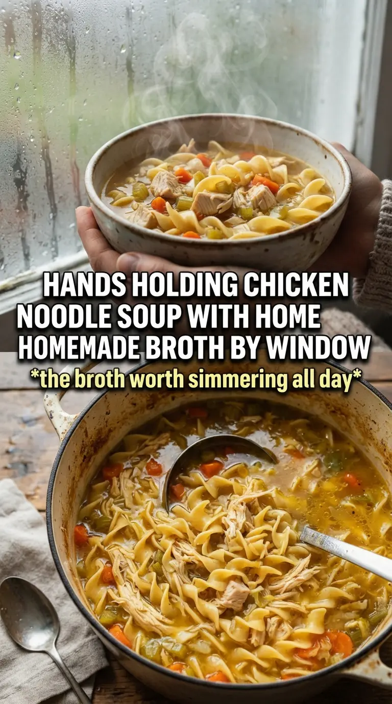 Chicken Noodle Soup With Homemade Broth rich golden comforting