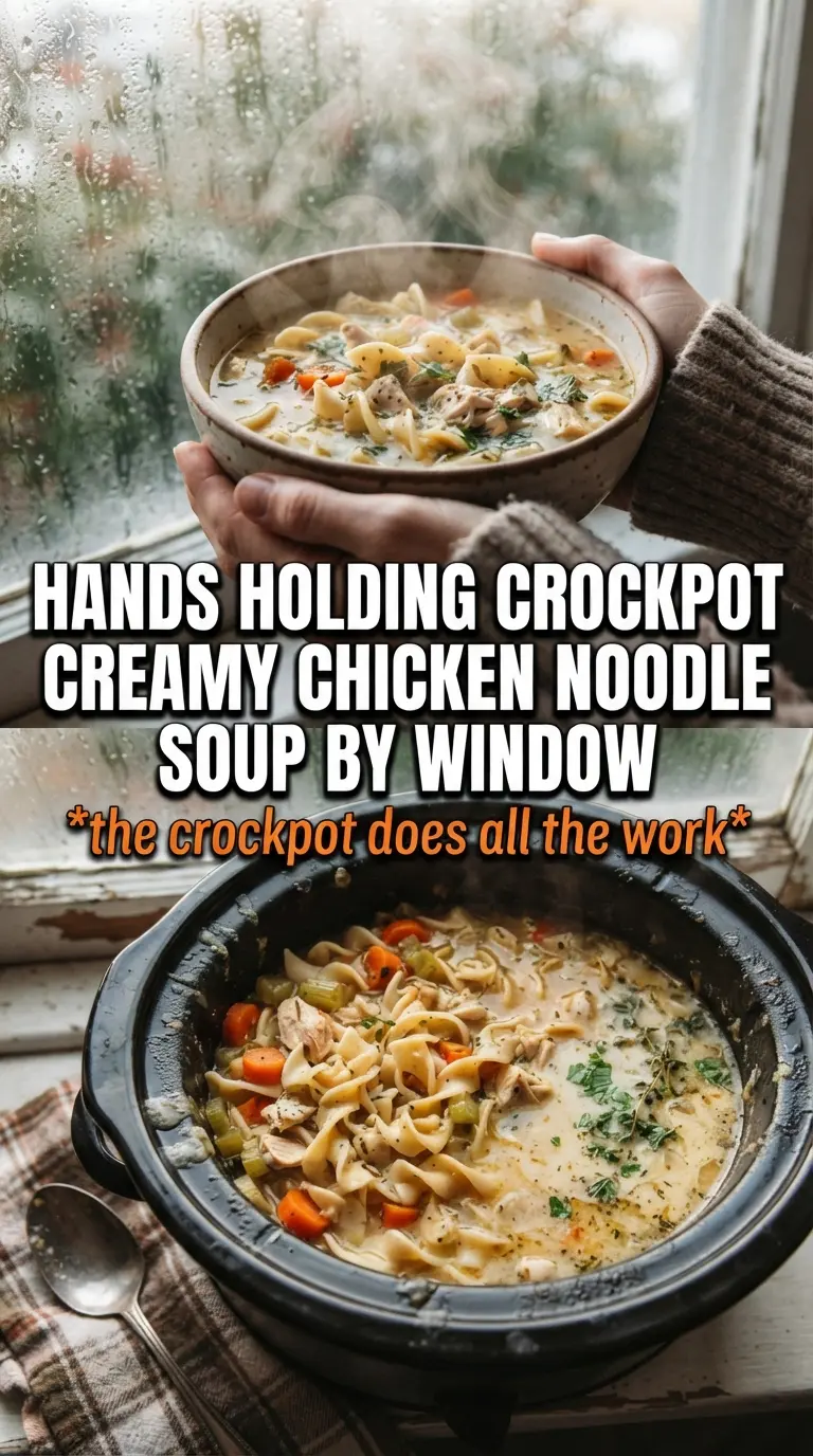Crockpot Creamy Chicken Noodle Soup creamy comforting