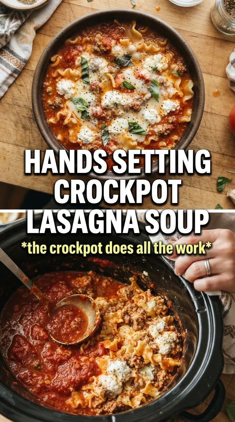 Crockpot lasagna soup savory creamy