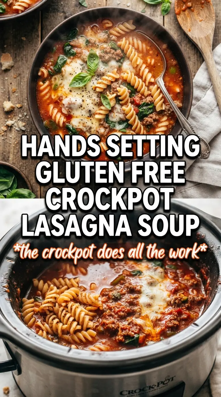 Gluten Free Crockpot Lasagna Soup rich tomato, sausage, creamy