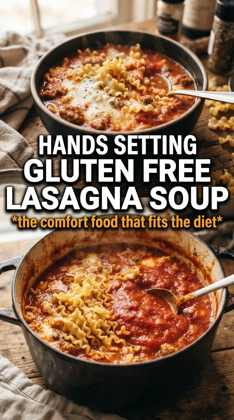 Gluten Free Lasagna Soup rich tomato sausage cheesy